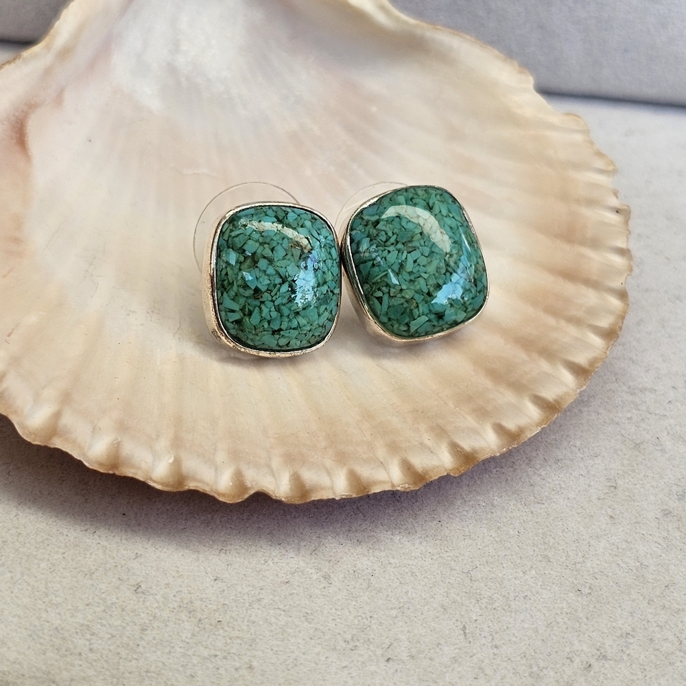 Silpada Crushed Turquoise 925 Earrings - Picture 7 of 12